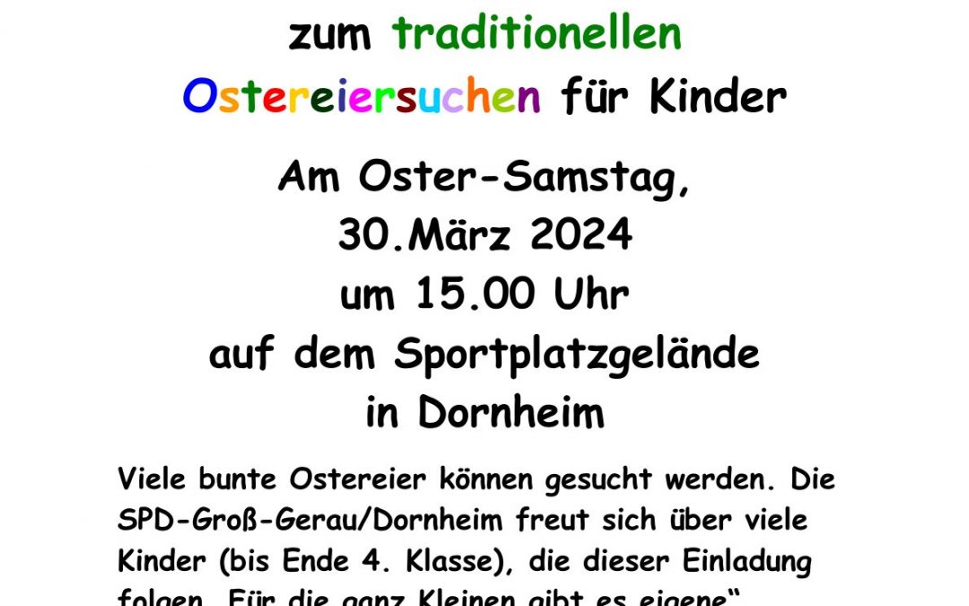 Traditionelles Ostereiersuchen in Dornheim 2024